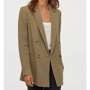 NWT H&M Lightweight Double Breasted Single Button Blazer Jacket - Womens Small
